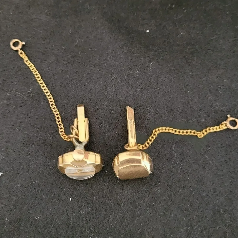 Baylor Swiss Watch Cufflinks Vintage 12K Gold Filled Formal Evening Vintage